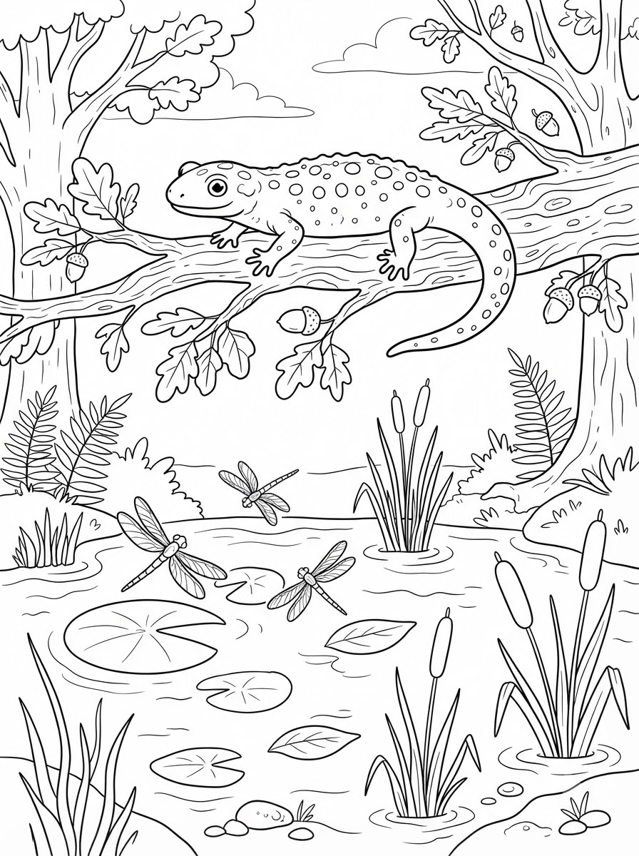 disegni salamandra da colorare online