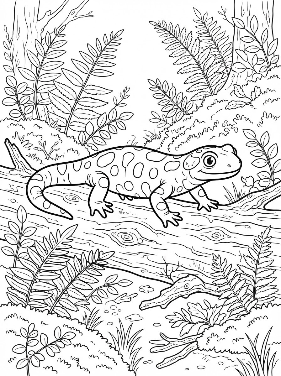 disegni di salamandra da colorare da stampare