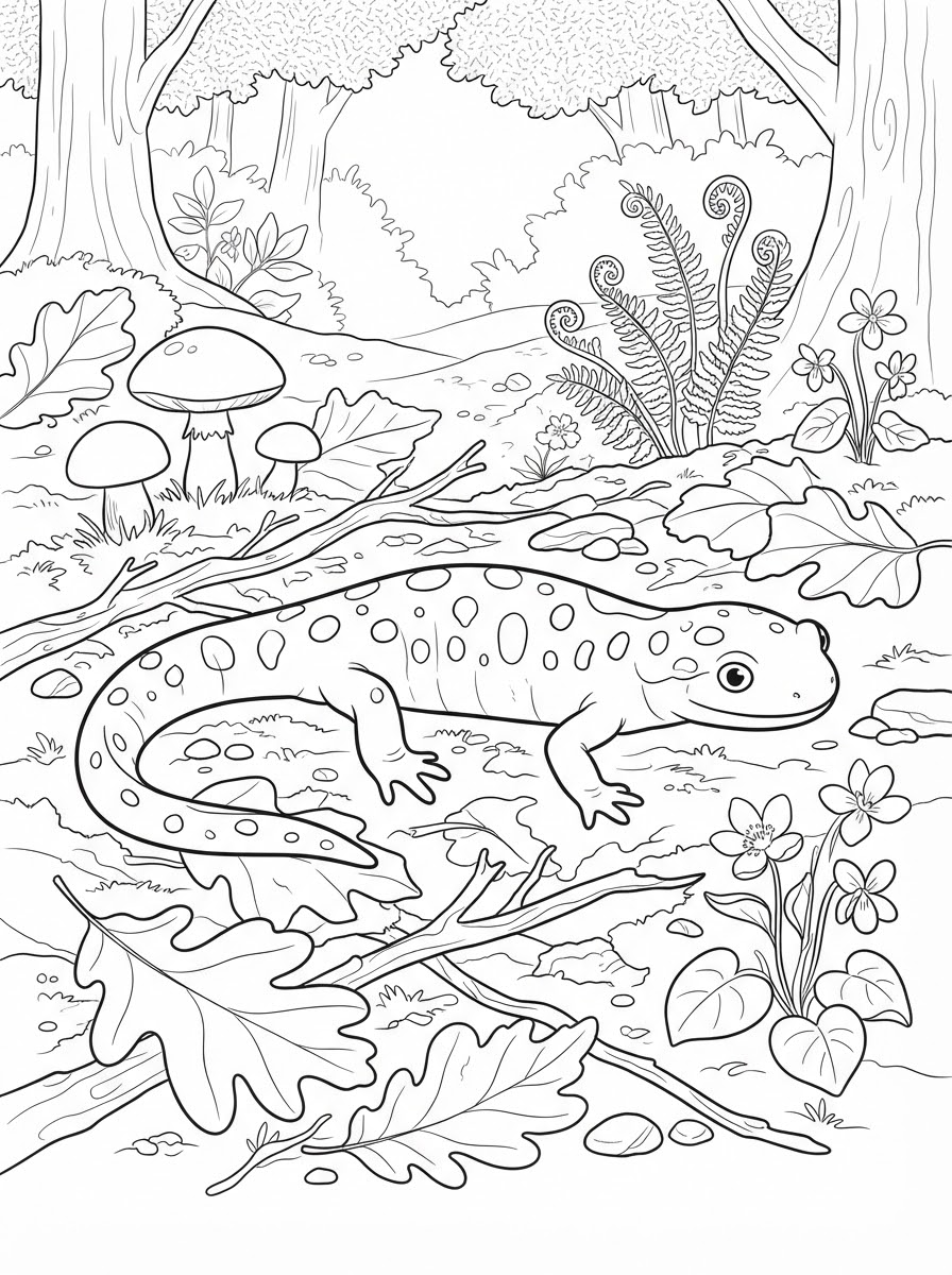 disegni da colorare gratis salamandra
