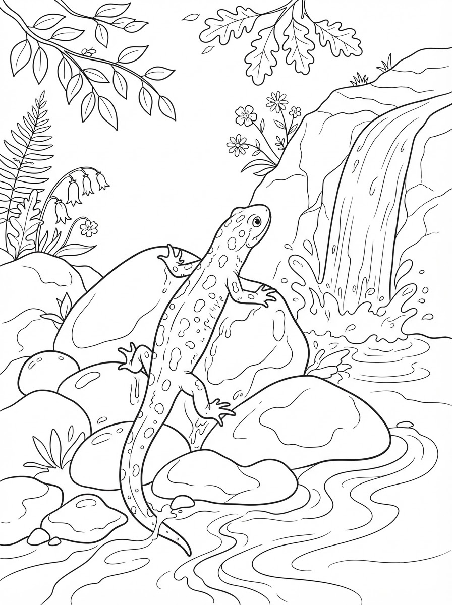 salamandra da colorare e stampare