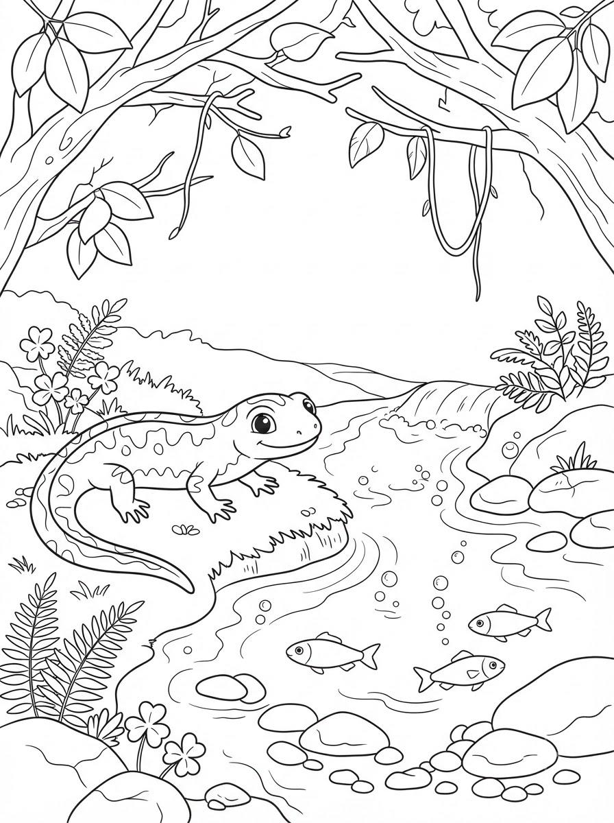 disegni di salamandra da colorare e stampare gratis