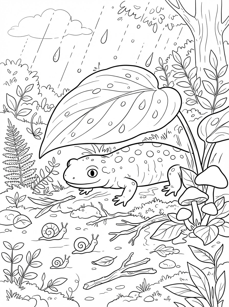 disegni da colorare salamandra per bambini 1