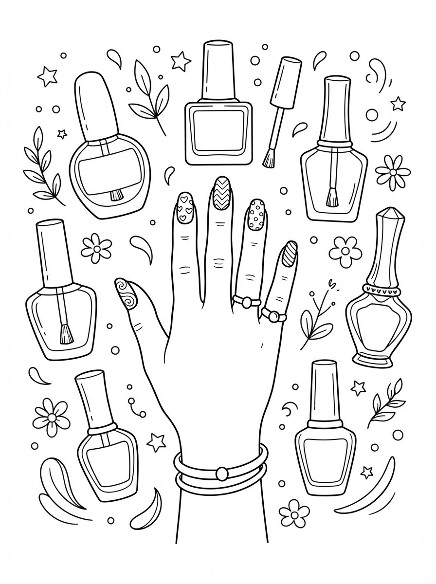 disegni da colorare gratis unghie