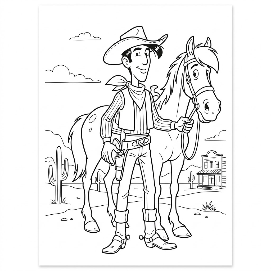 Lucky Luke da colorare thumbnail