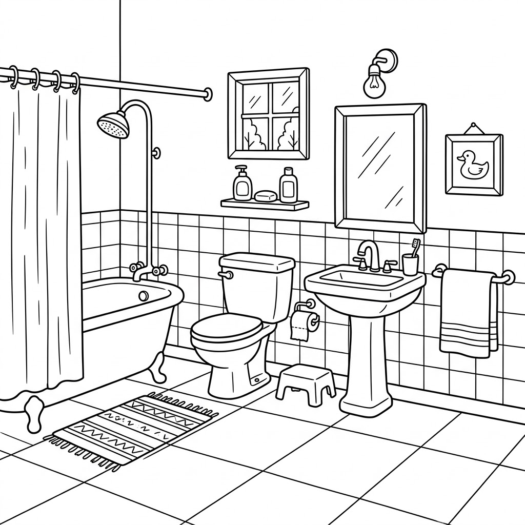 Bagno da colorare thumbnail