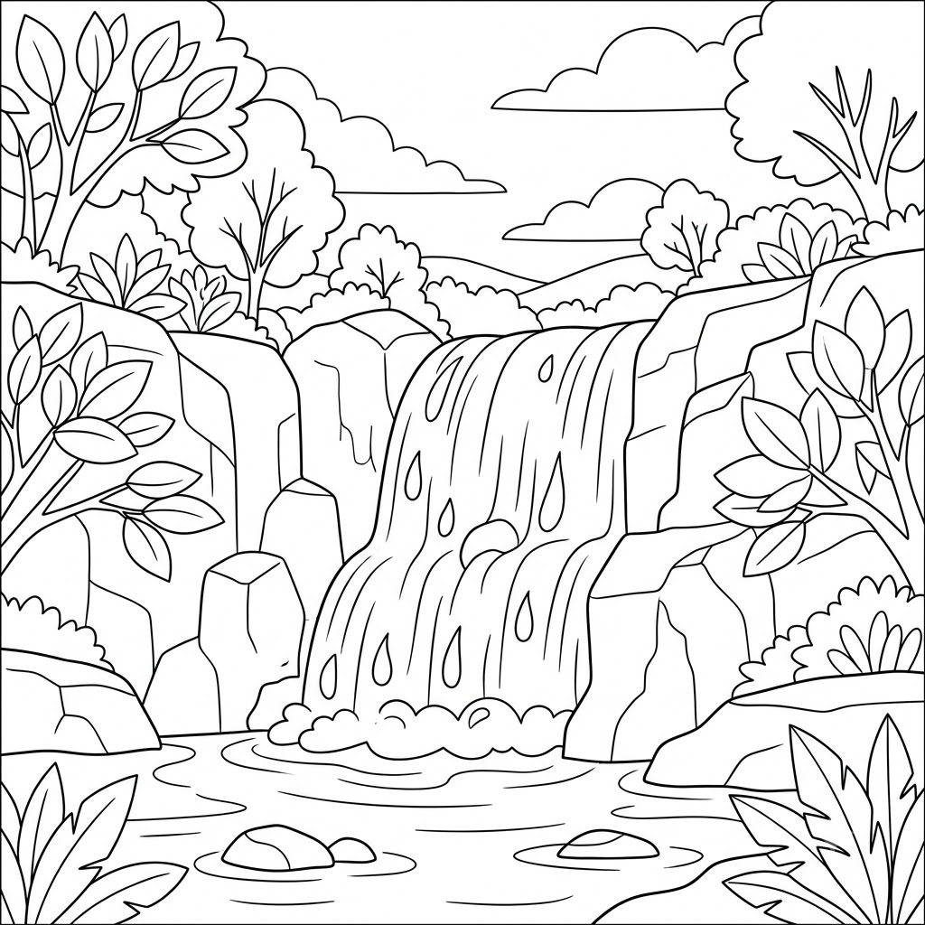 Cascata da colorare thumbnail