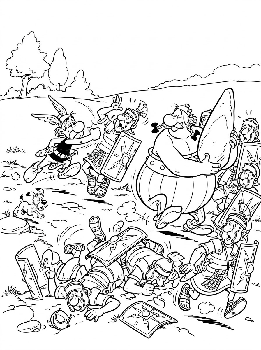 Asterix e Obelix 12 disegno Asterix e Obelix da colorare per bambini