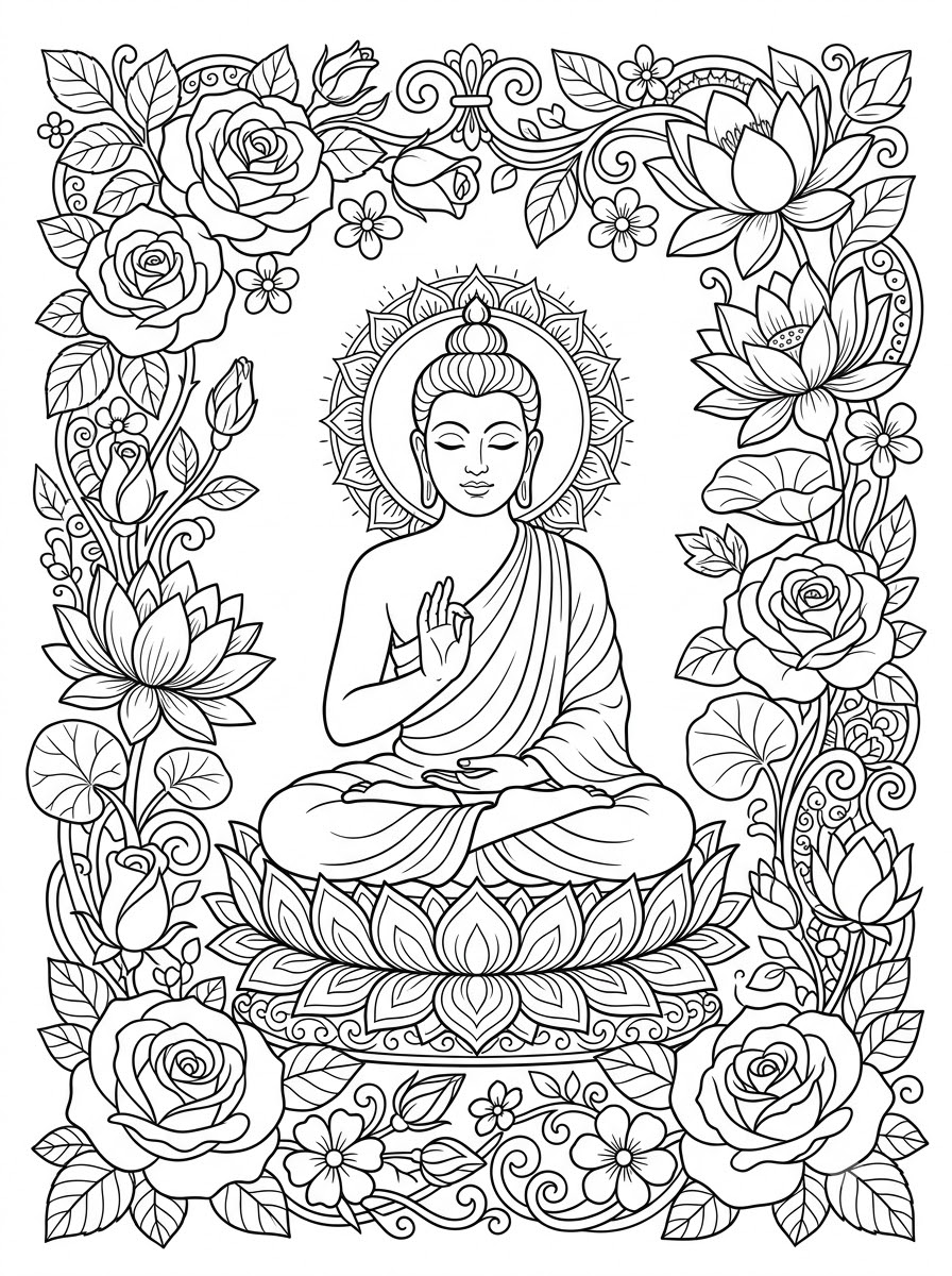 Buddha 20 foto di Buddha da colorare