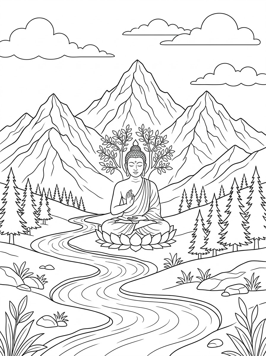 Buddha 11 disegno Buddha da colorare