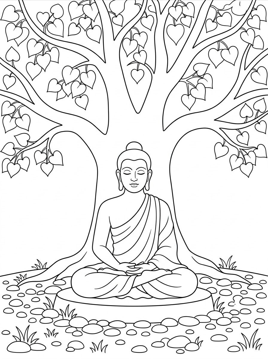 Buddha 10 stampe da colorare per bambini Buddha