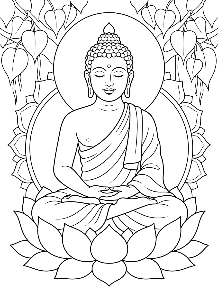 Buddha 8 disegni di Buddha da colorare e stampare gratis