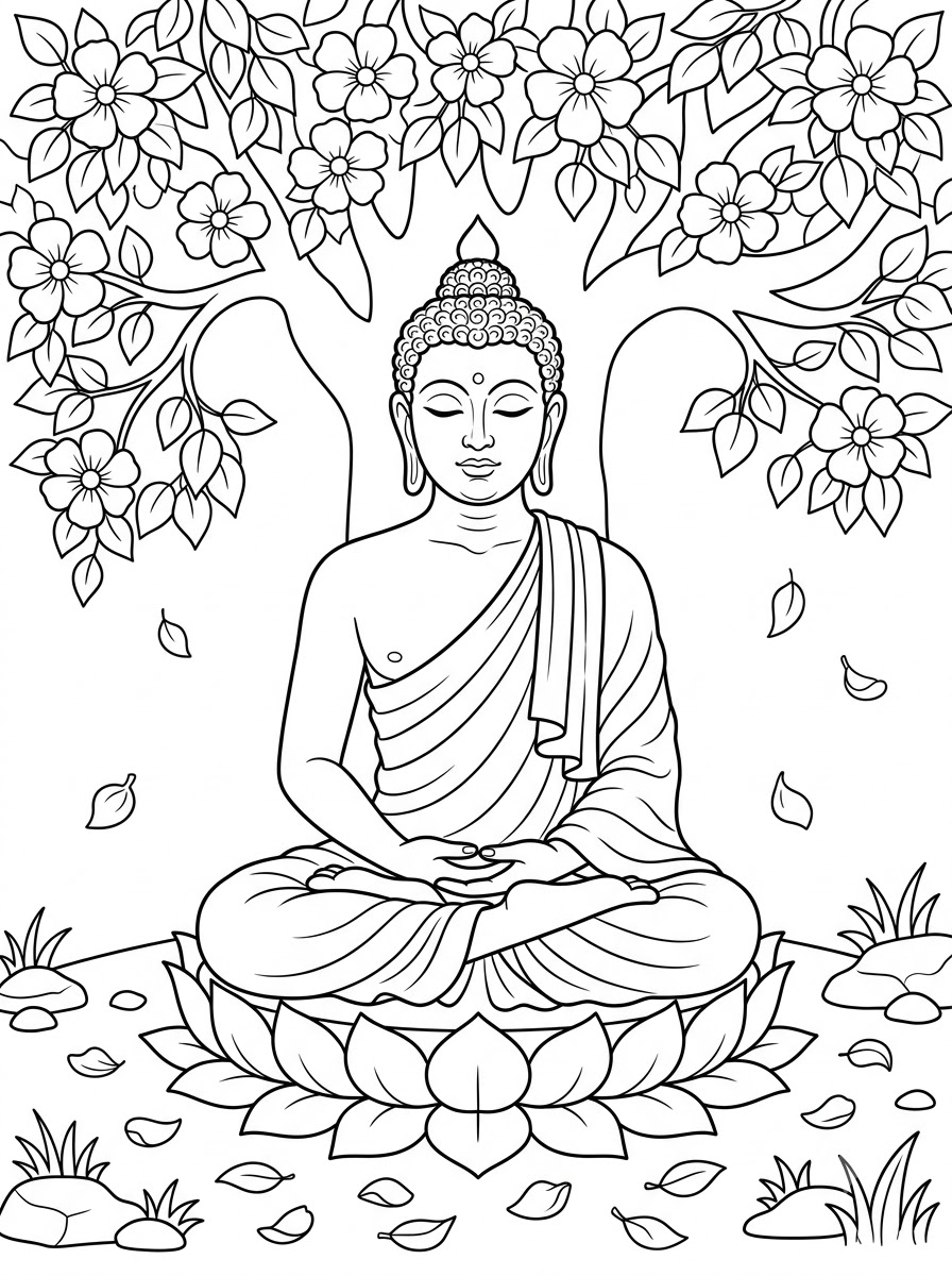 Buddha 6 Buddha da colorare per bambini