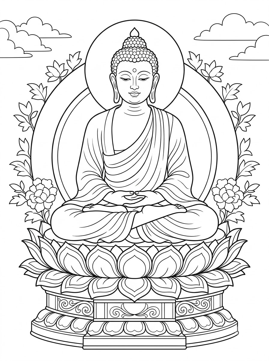 Buddha 4 disegni da colorare Buddha da stampare