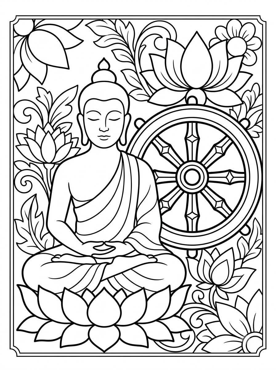Buddha 2 disegno Buddha da colorare per bambini
