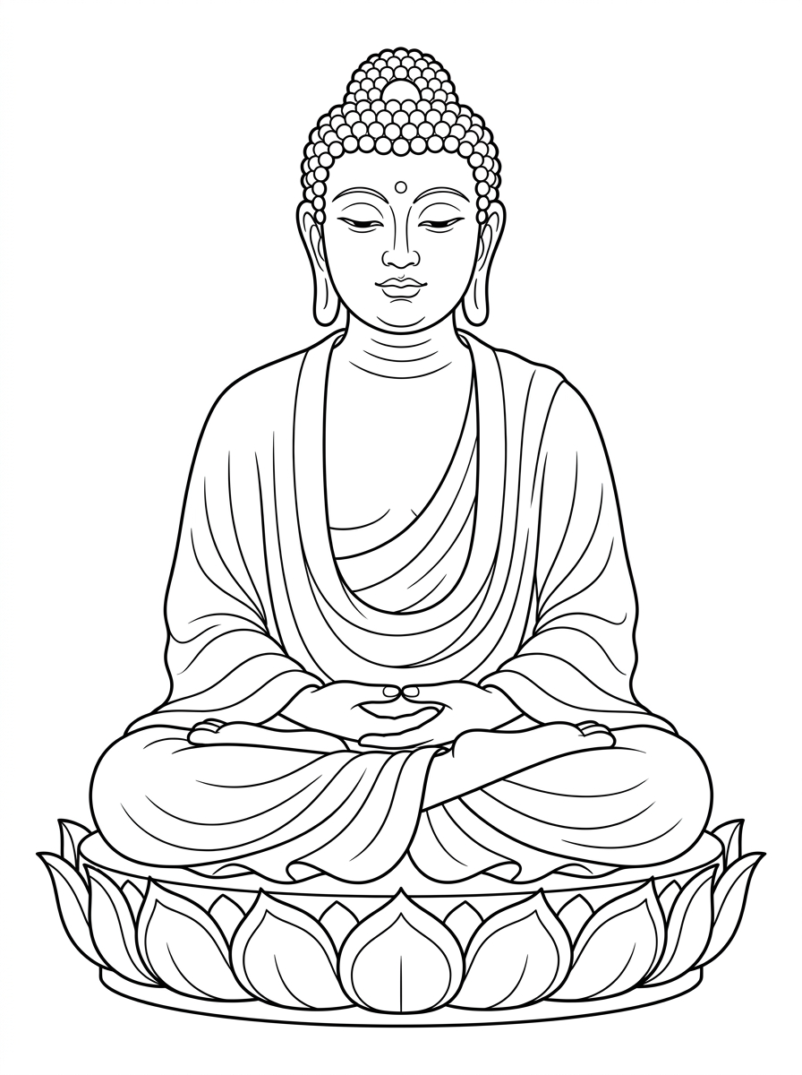 Buddha 19 immagini di Buddha da stampare e colorare 1