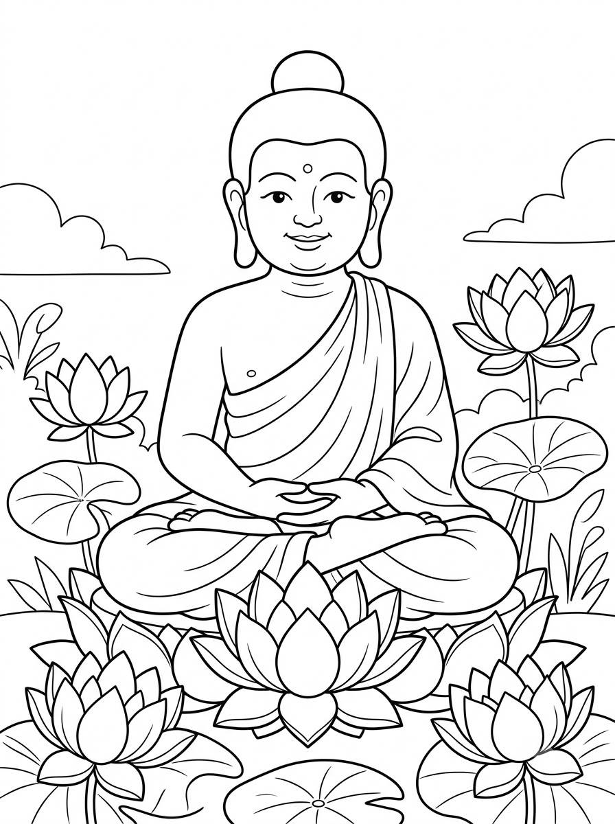 Buddha 17 Buddha da colorare e stampare a4