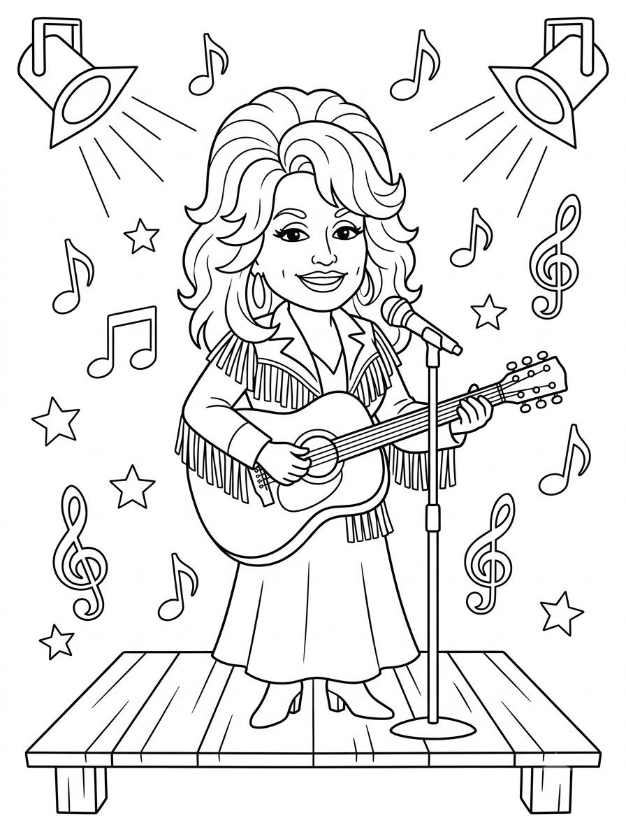 disegni di Dolly Parton da colorare