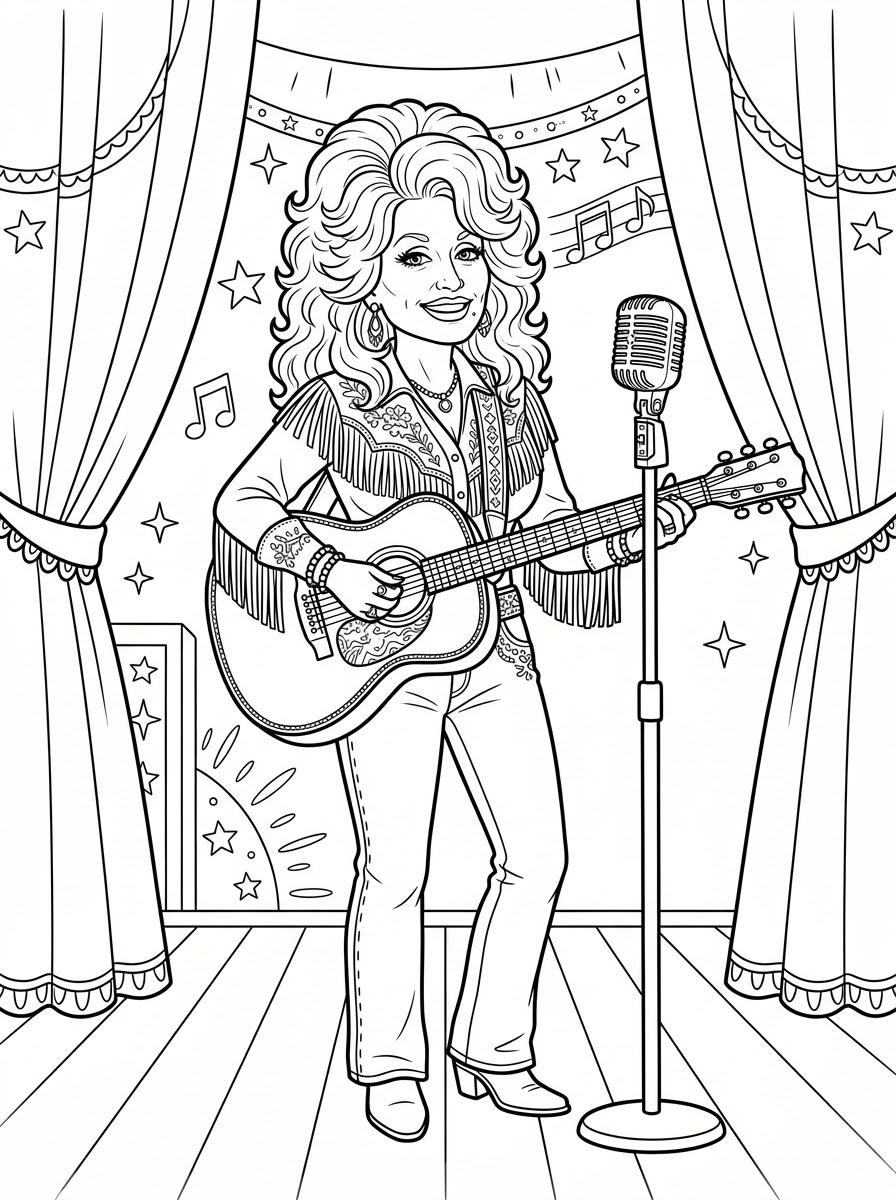 disegni di Dolly Parton da colorare da stampare