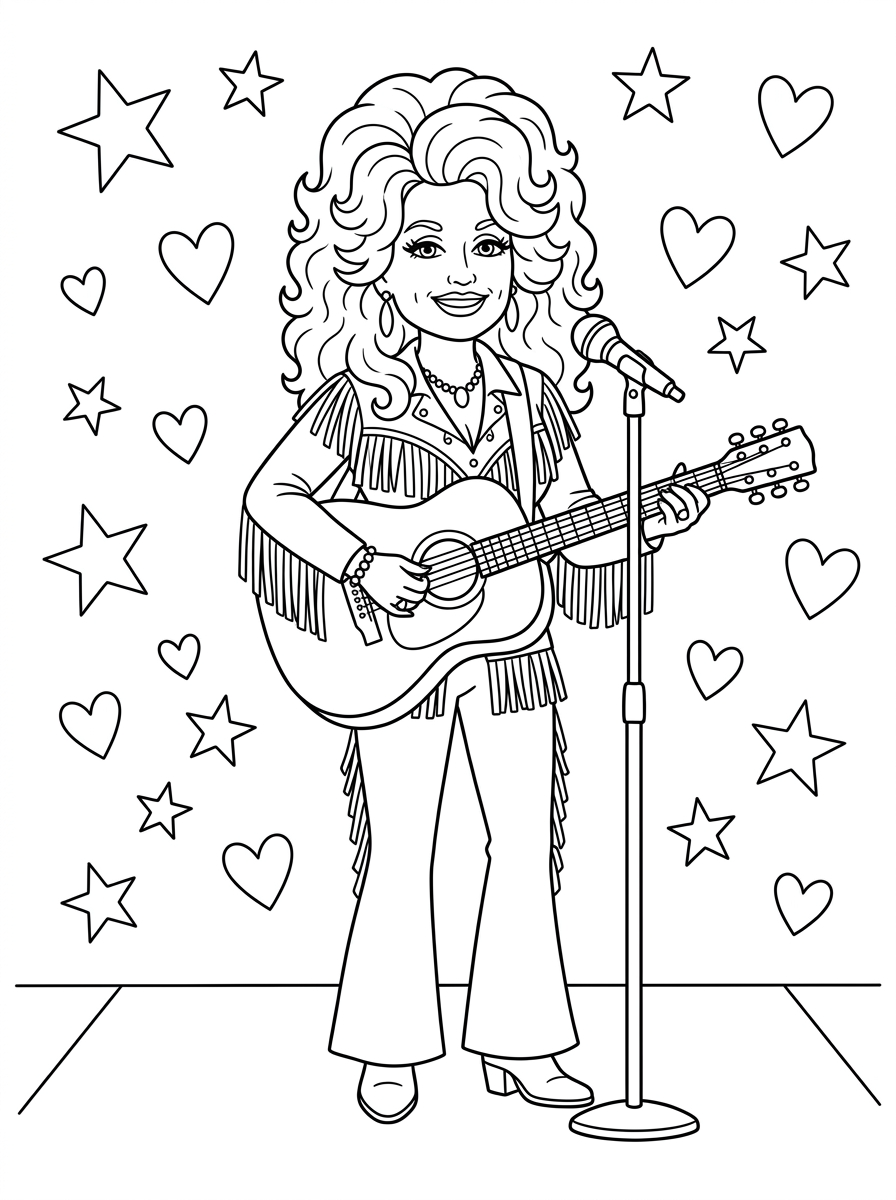 immagini di Dolly Parton da stampare e colorare
