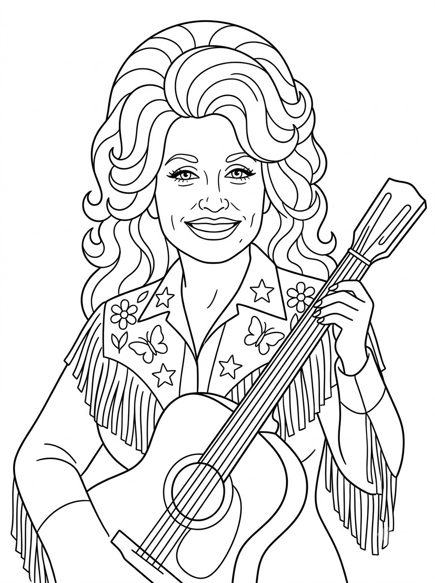 immagini da colorare di Dolly Parton