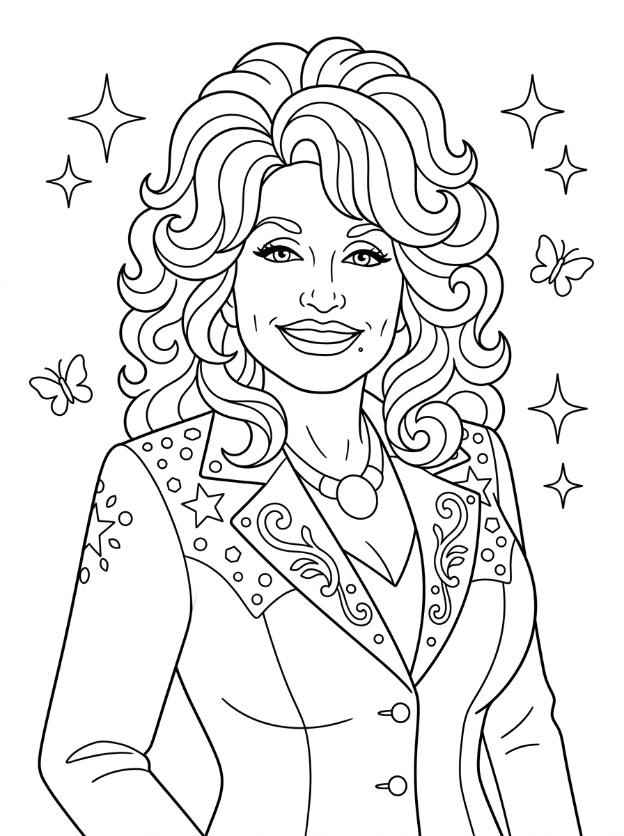 disegni da colorare Dolly Parton pdf