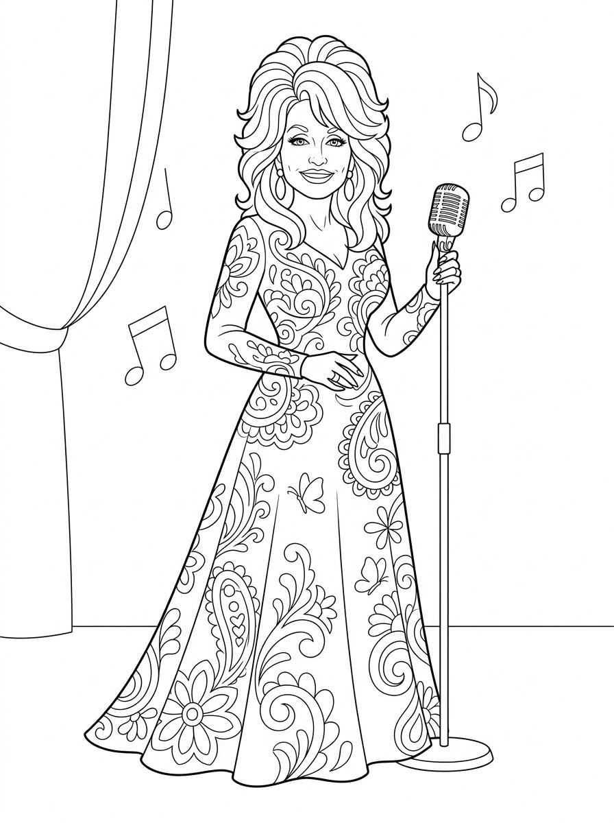 disegni da colorare Dolly Parton