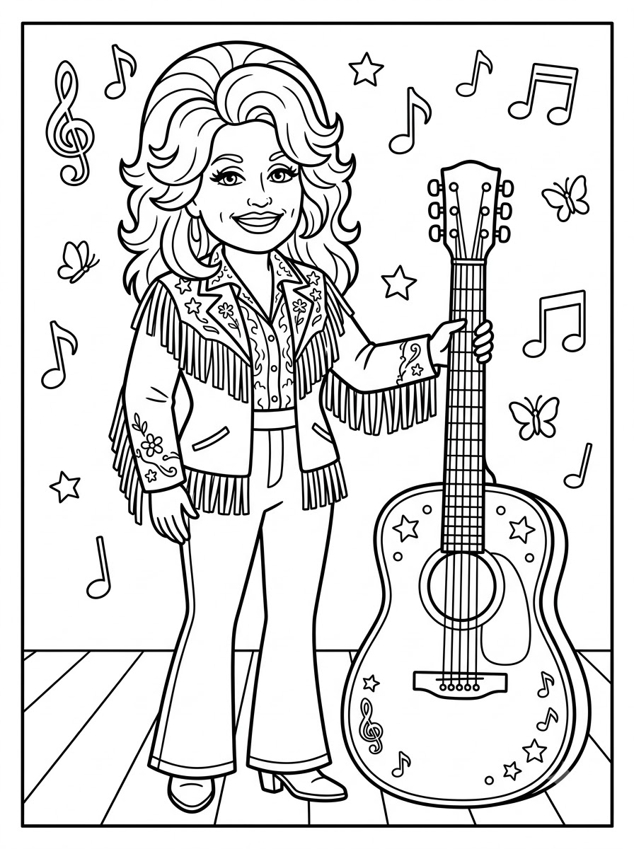 Dolly Parton immagini da colorare per bambini