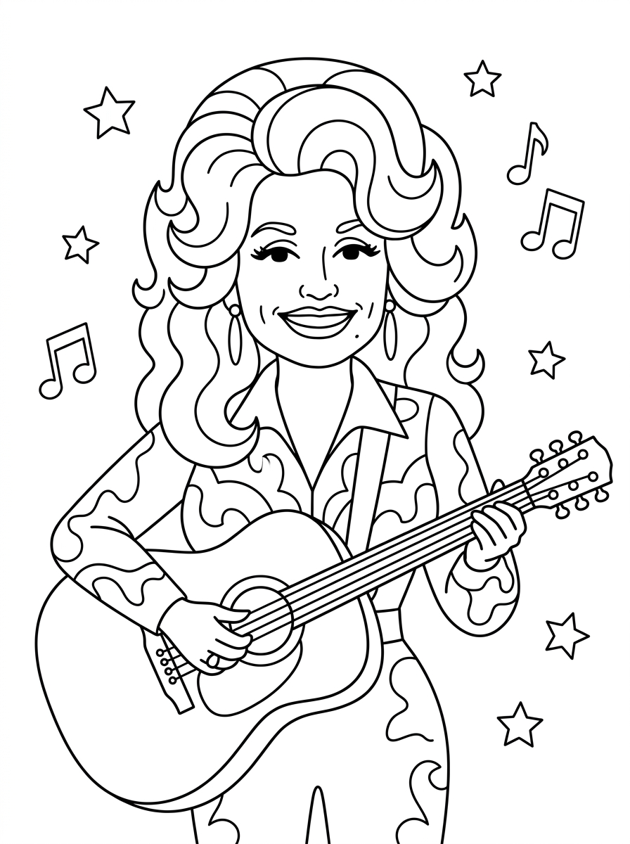 stampe da colorare per bambini Dolly Parton
