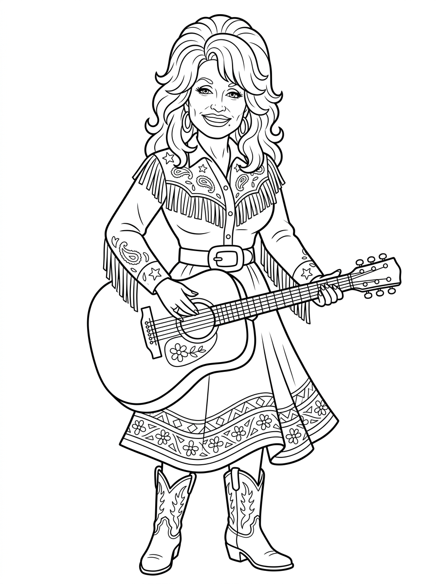 Dolly Parton da colorare e stampare