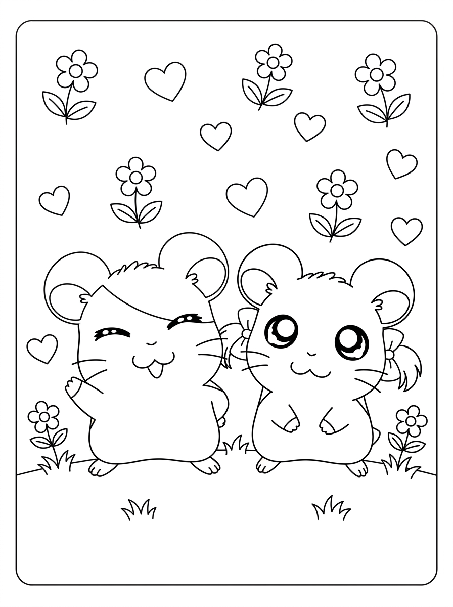 disegni da colorare gratis per bambini di Hamtaro 1