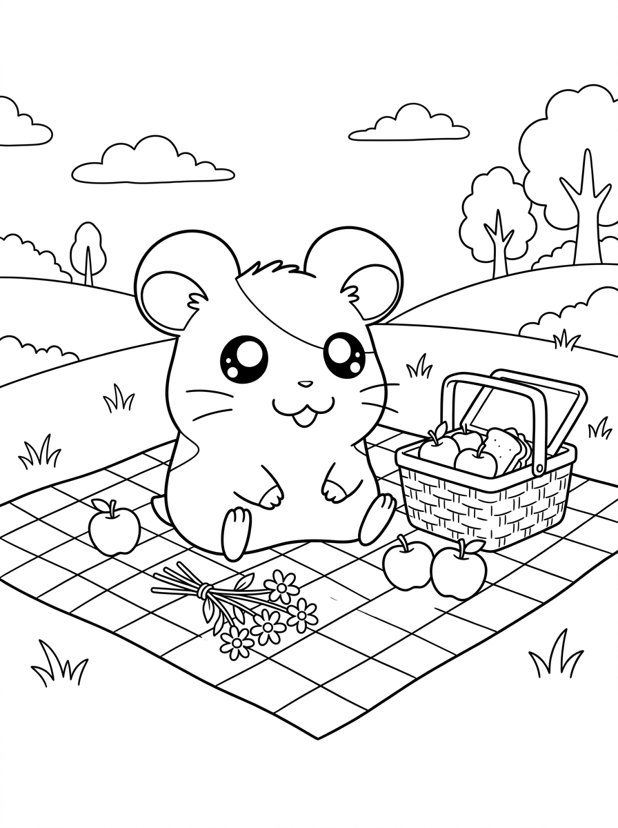 disegni da colorare gratis per bambini di Hamtaro