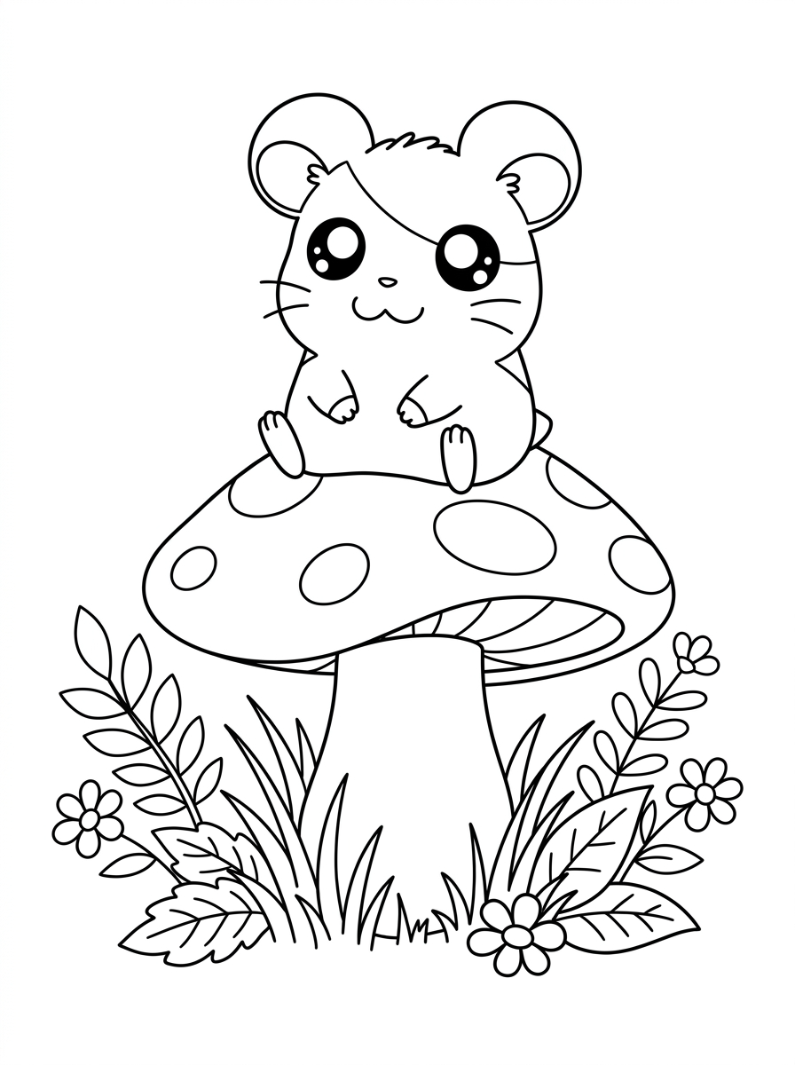 Hamtaro da colorare a4