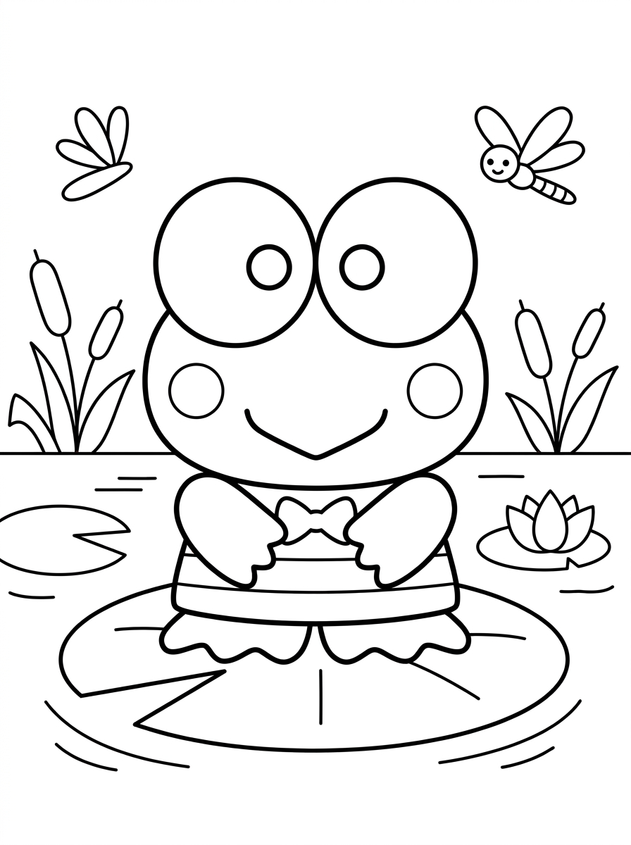 da colorare Keroppi disegno facile bambini