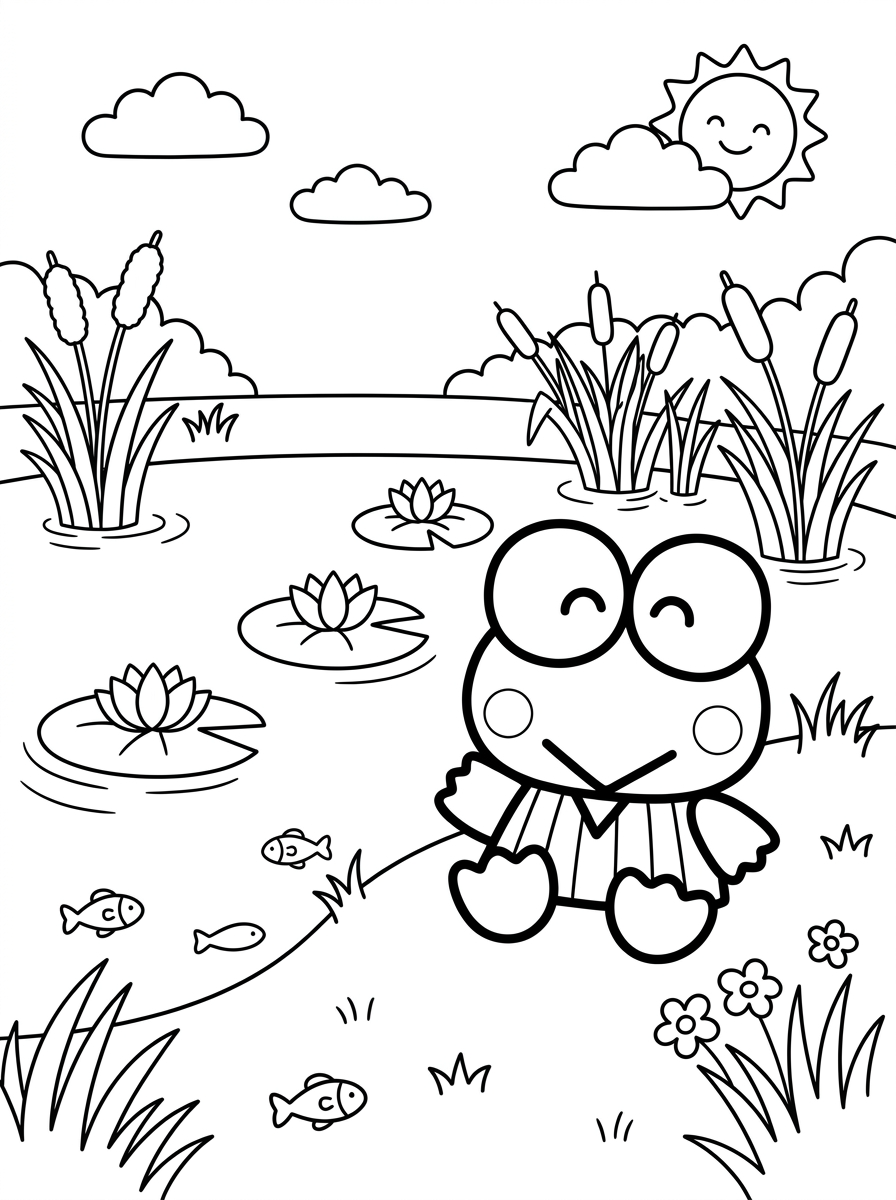 disegni di Keroppi da colorare e stampare gratis