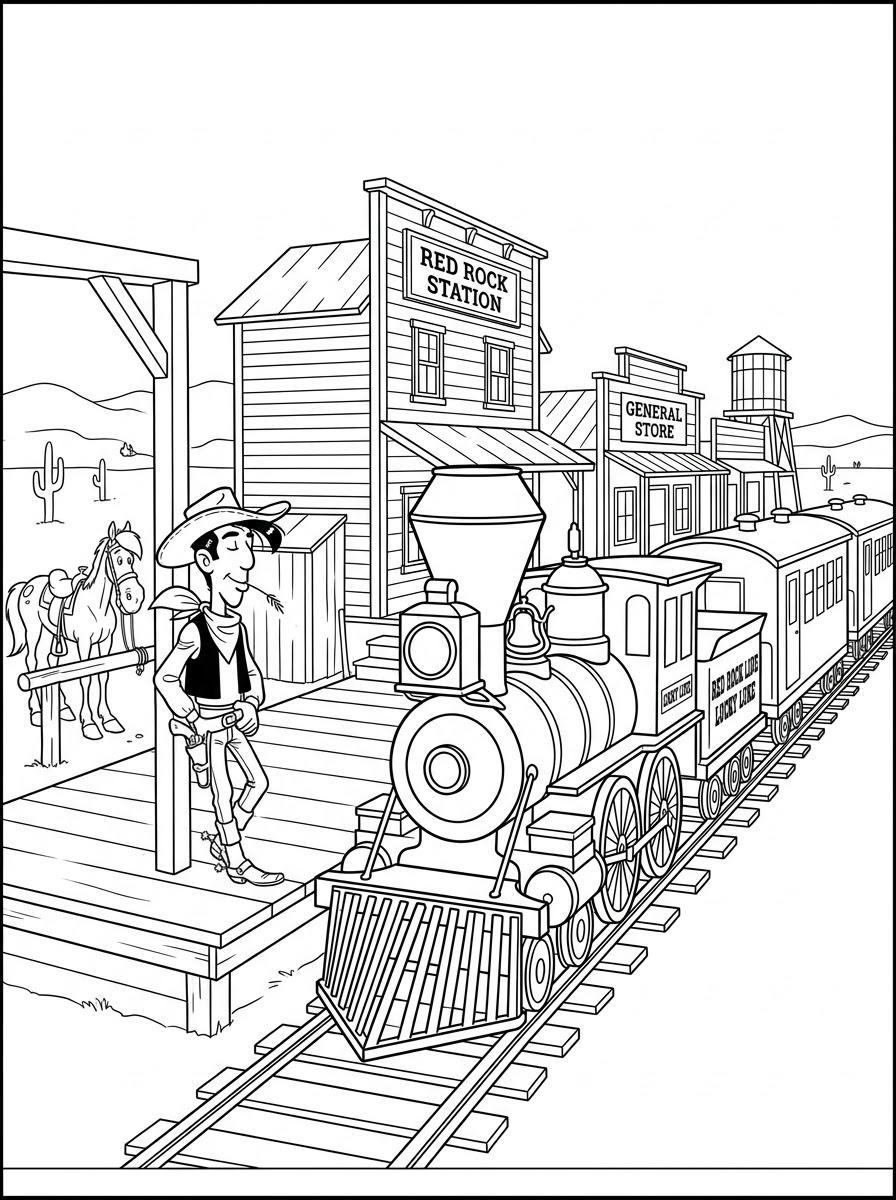 Lucky Luke 10 disegni Lucky Luke da colorare