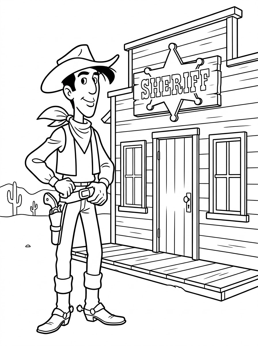 Lucky Luke 9 immagini di Lucky Luke da colorare per bambini