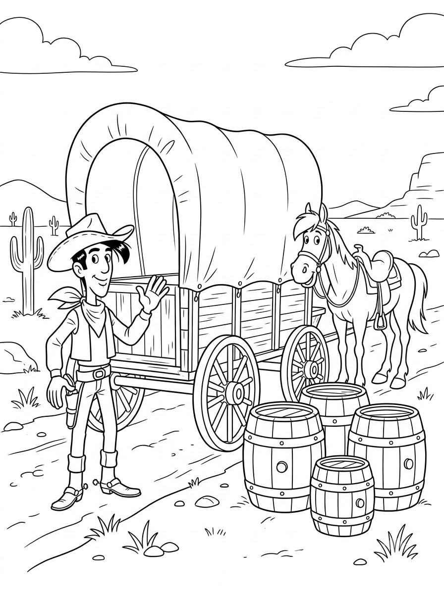 Lucky Luke 6 pdf stampare Lucky Luke da colorare