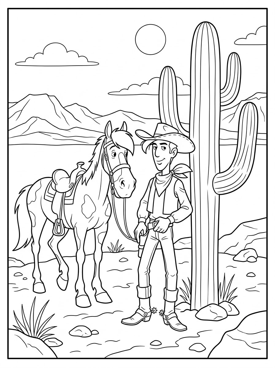 Lucky Luke 5 immagini di Lucky Luke da colorare e stampare