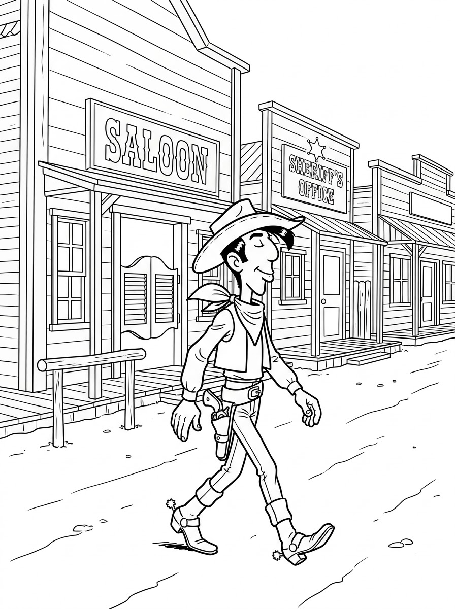 Lucky Luke 2 disegno di Lucky Luke da stampare e colorare