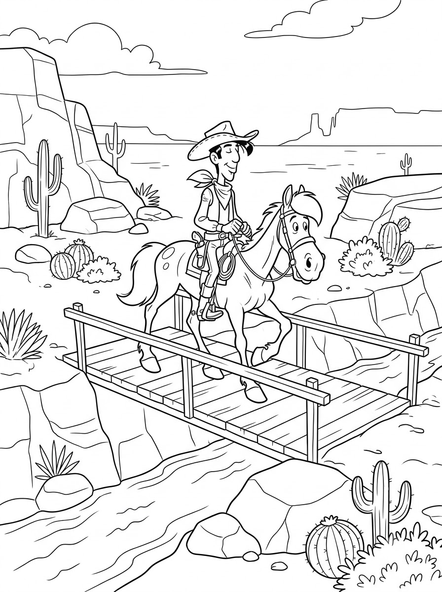 Lucky Luke 19 immagine Lucky Luke da colorare