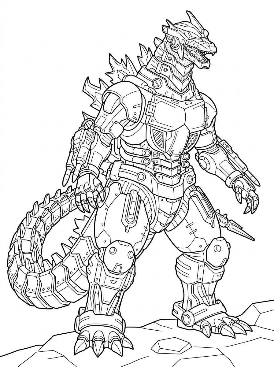 Mechagodzilla da colorare a4