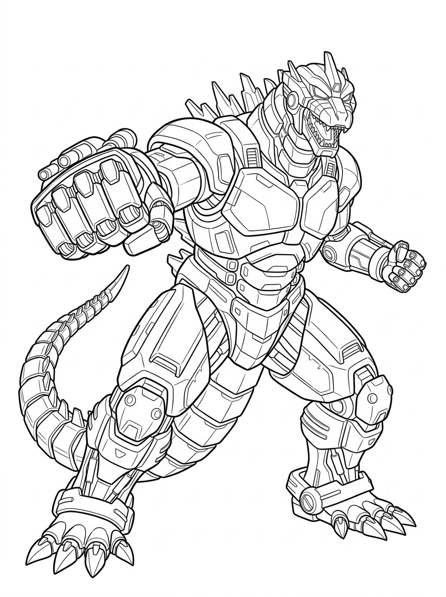 Mechagodzilla da colorare e stampare