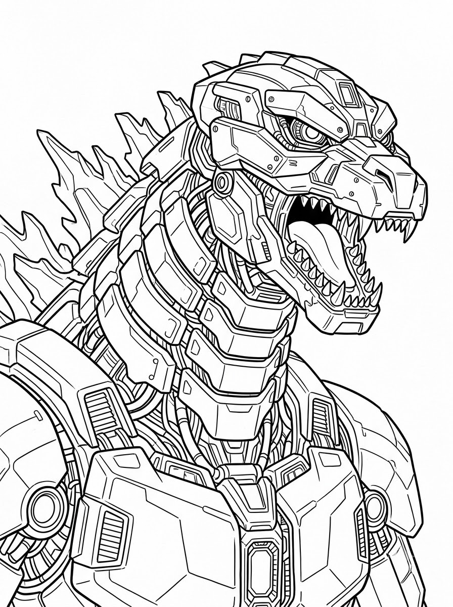 immagine di Mechagodzilla da colorare 1