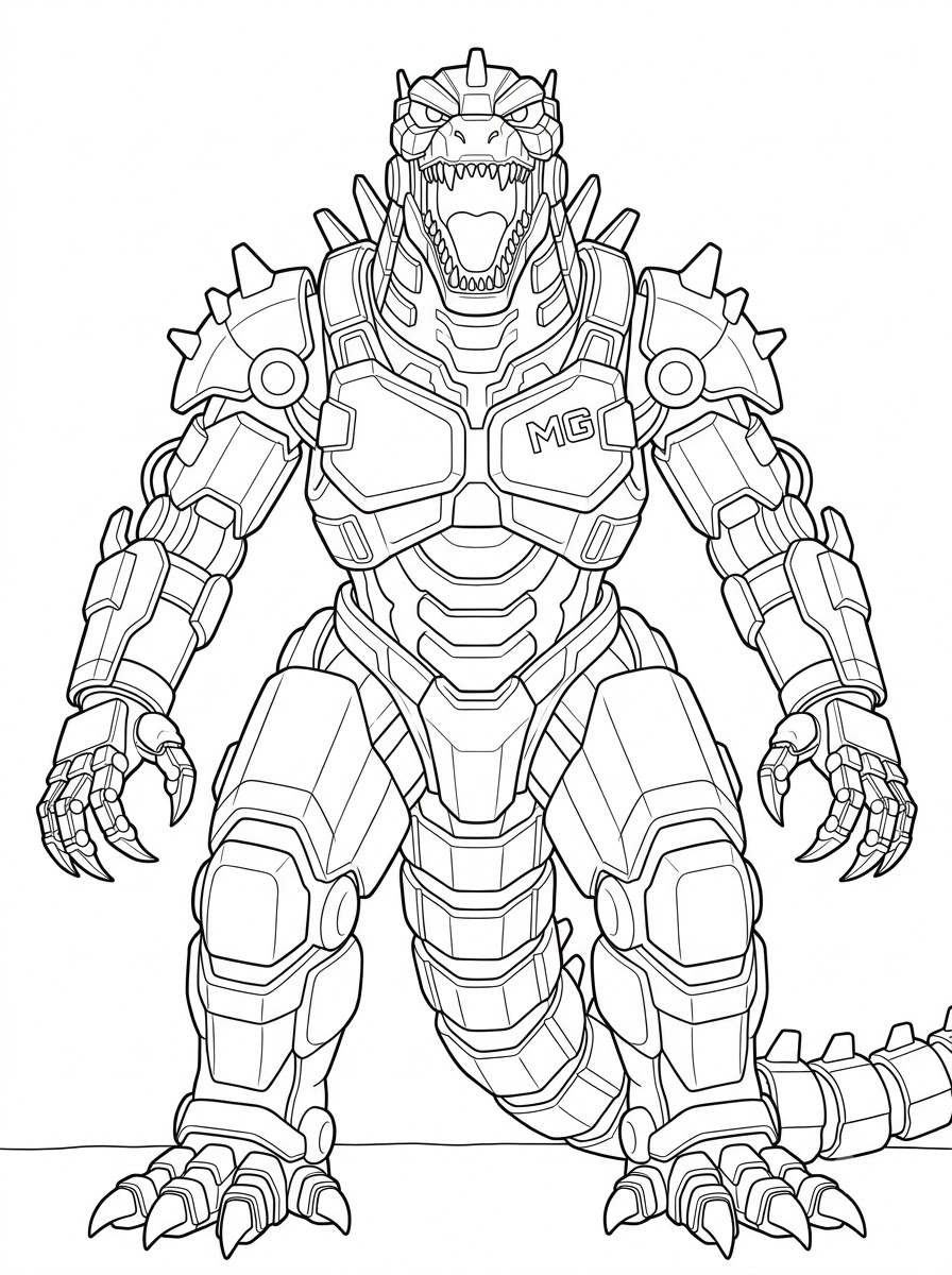 disegni facili di Mechagodzilla da colorare