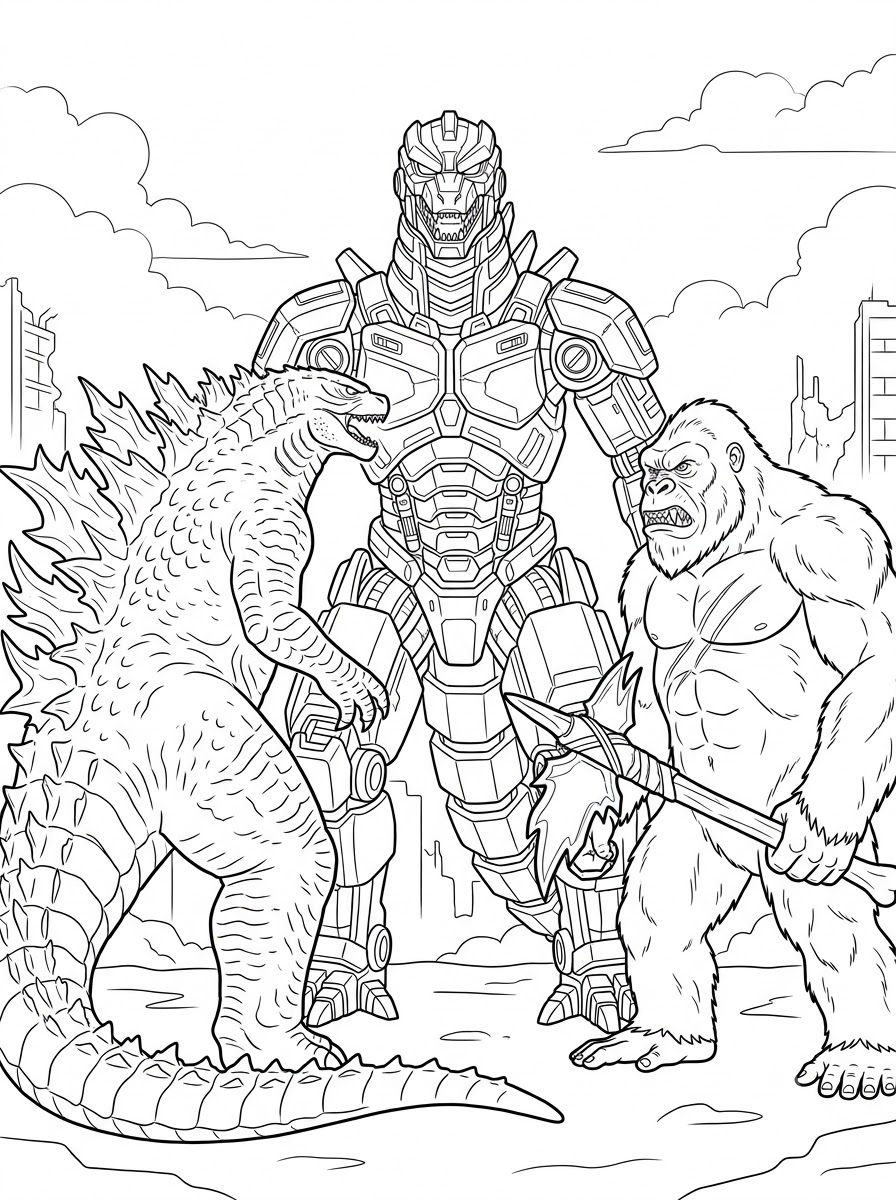 immagine di Mechagodzilla da colorare