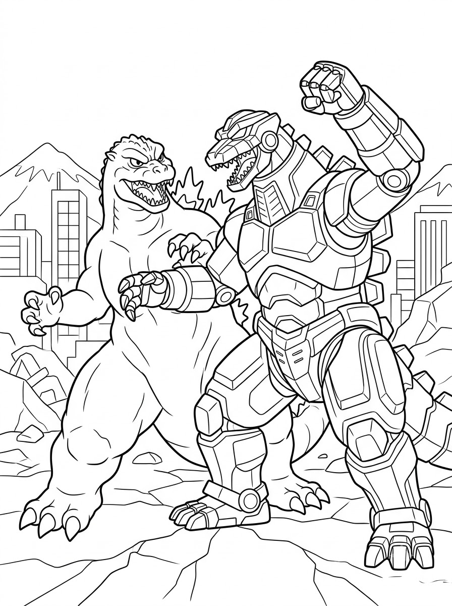 disegni Mechagodzilla facili da colorare
