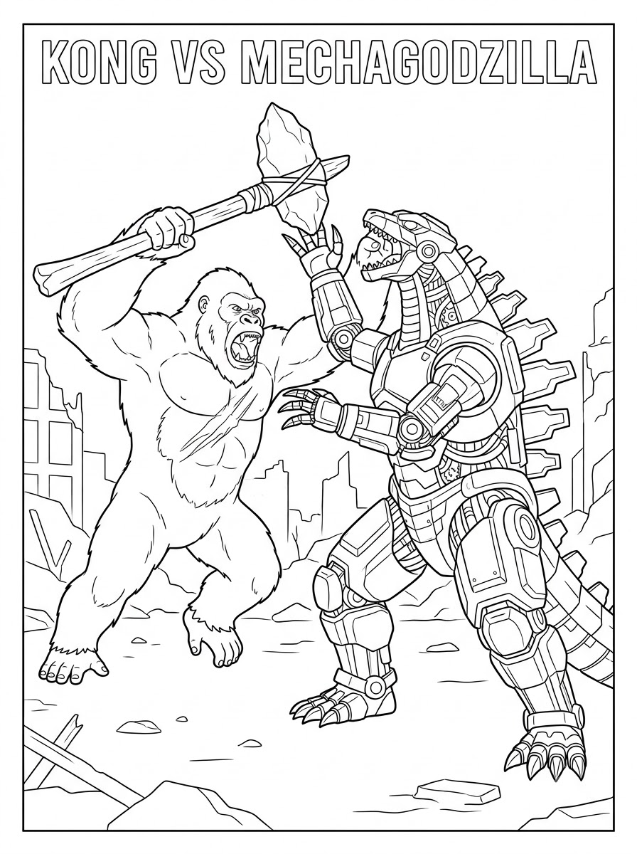 disegno di Mechagodzilla da stampare e colorare