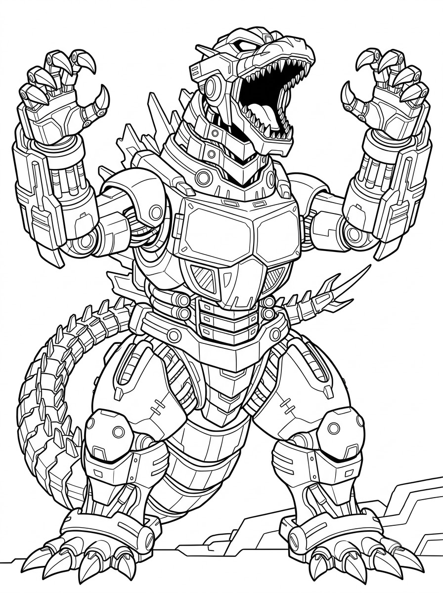 Mechagodzilla da colorare e stampare pdf