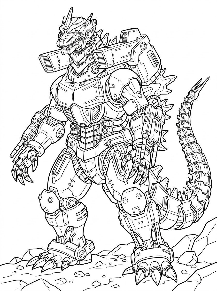 immagini di Mechagodzilla da colorare per bambini