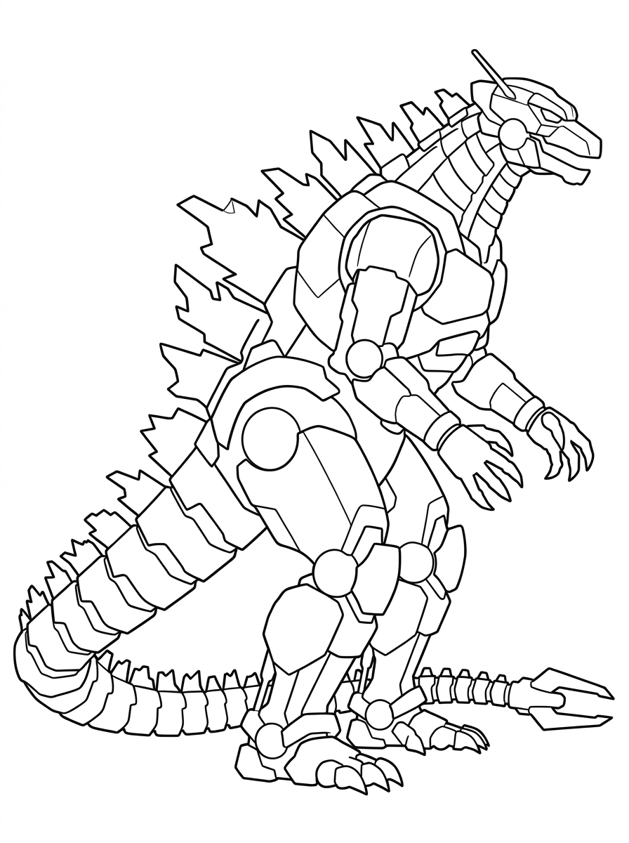 disegni Mechagodzilla da colorare e stampare